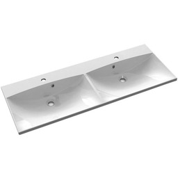 MARIA umywalka podwójna kompozytowa 120x46cm, biała MA120 ZIMOWA