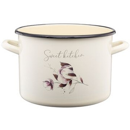 Garnek emaliowany wysoki z kalką FLORES 24 cm/7