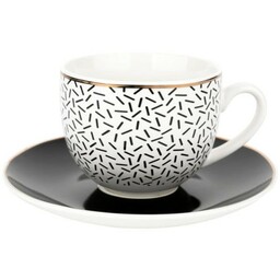 FLORINA Filiżanka porcelanowa Black Avenue Astoria 240ml czarno-biała
