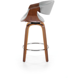 Hoker z oparciem ekoskóra szary / orzech /