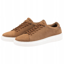 Modne męskie półbuty sneakersy brązowe zamsz Ombre OM-FOCS-0163