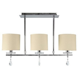 Lampa sufitowa wisząca ESTERA chrom abażur z tkaniny