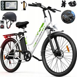 Rower elektryczny miejski Witambike C26 26'' biały 250W