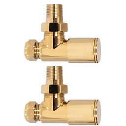 Zestaw zaworów kątowych do grzejnika złoty / wyjście