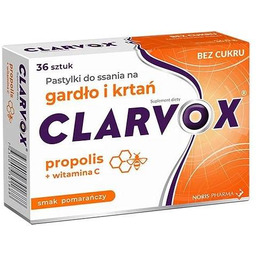 Clarvox Propolis/Pomarańcza, 36 pastylek do ssania