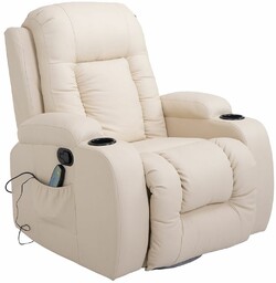 HOMCOM Fotel z funkcją masażu, podgrzewany, z rozkładanym