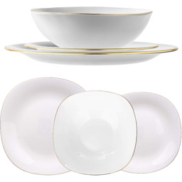 Zestaw obiadowy Cesena biały ze złotym rantem 1