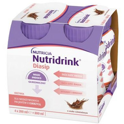 Nutridrink Diasip o smaku czekoladowym, 4 x 200