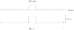 Lucide Kinkiet LED Mizar, 90 cm, czarny, IP44