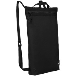 Pojemny plecak-worek z materiału syntetycznego w czarnym kolorze