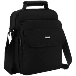 Praktyczna listonoszka z cordury w czarnym kolorze zamykana