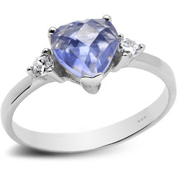 Srebrny Pierścionek Lazurowe Serce