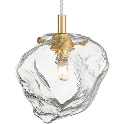 Zumaline Lampa wisząca ROCK P0488-01F-U8AC szklana kamień złoty