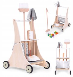 Drewniany Zestaw Do Sprzątania Wózek Ecotoys