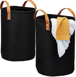 Relaxdays Kosz na bieliznę, 28 l, składany, filcowy,