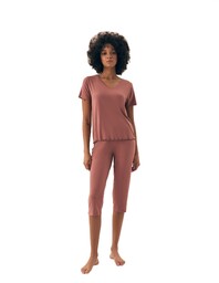 Piżama damska Noves 43023 mauve