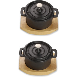 ECHTWERK Żeliwny garnek zestaw 2 sztuk, Mini garnek