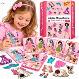 Układanka Magnetyczna Edukacyjna Ubrania Moda Dla Dziewczynki Książka