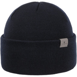 Czapka z Mankietem Fine Merino by Lierys, niebieski,