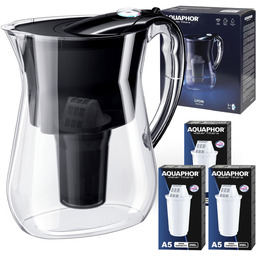 Dzbanek filtrujący wodę Aquaphor Lyon Czarny 3.8L, 3