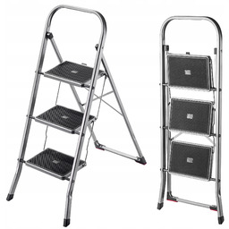 Drabina Domowa Aluminiowa 3 Stopniowa Drabinka Składana 150kg