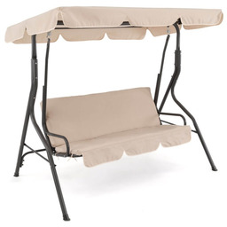 Huśtawka ogrodowa VENEZIA YN8004 Czarny stelaż Poduszki beżowe