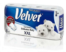 Papier toaletowy celuloza biały 3-warstwowy VELVET delikatnie biały