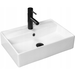 Umywalka Nablatowa Prostokątna Bez Przelewu Valeria White 50x35cm