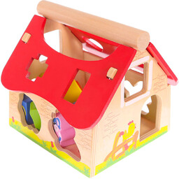 Drewniany Domek, Farma Sorter Z Klockami Ecotoys