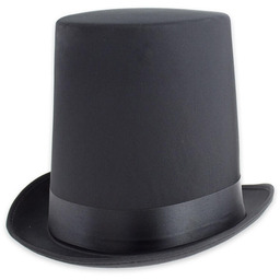 Kapelusz Cylinder czarny aksamitny - 1 szt.