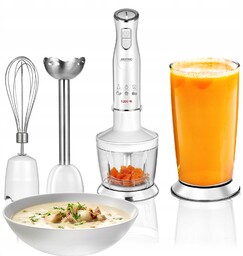 Blender ręczny zestaw przenośny mocny 1200W biały Mpm