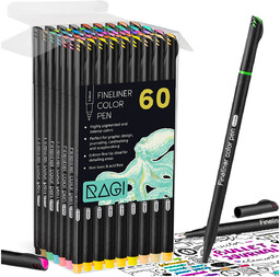 Cienkopisy Kreślarskie Fineliner Zestaw 60 Kolorów Pisaki