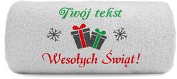 Mały ręcznik haft Wesołych Świąt prezenty 100x50