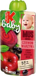 Kubuś Baby Mus, jabłko, czarna porzeczka, burak, po