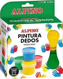 Alpino Karton z 4 kolorami farby do palców
