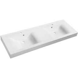 FLAVIA umywalka kompozytowa podwójna 150x50cm, biała 68154 ZIMOWA