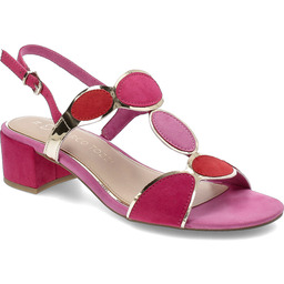 Marco Tozzi Różowe Sandały Eleganckie Obuwie Damskie