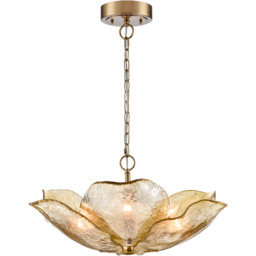 Lampa wisząca mosiężna kwiatowa 6-punktowa P06333BR z serii