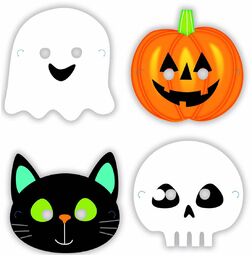 Maski papierowe Monsters na Halloween - 6 szt.