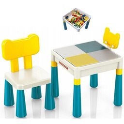 STOLIK Do Klocków z Krzesłem i Schowkami 2w1