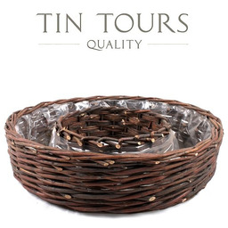 OKRĄGŁY WIKLINOWY KOSZ Z DZIURĄ 50x50x11h cm