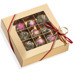 Zestaw Kwitnących herbat 9szt PREZENT podziękowanie różne SMAKI