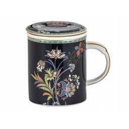 Kubek z zaparzaczem porcelanowy pokrywka sitko