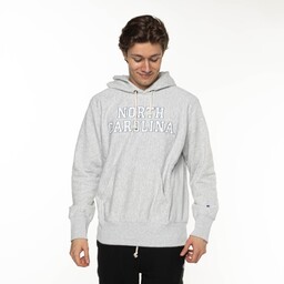 Champion Hooded Sweatshirt GREY NORTH CAROLINA - L