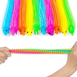 10X KOLOROWY ZABAWKA SENSORYCZNA ROZCIĄGANY WĄŻ SNAKE PREZENT