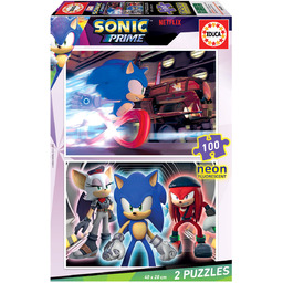 Educa, Puzzle, Sonic Prime (fluorescencyjne), 2 x 100