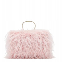 Guess Damska Torebka Kopertówka Różowa z Piórkami Gna