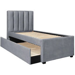 Elior Łóżko szare tapicerowane z wysuwanym stelażem L6-H52