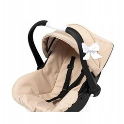 Fotelik Samochodowy Dla Lalek Z Daszkiem Beżowy