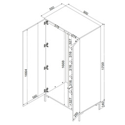 Szafa dwudrzwiowa dąb artisan / czarny mat 90